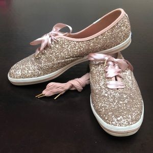 Kate spade rose gold glitter Keds